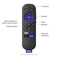 Roku Voice Remote (Official) for Roku Players, Roku Audio, and Roku TV: Infrared & RF Control
