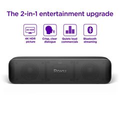 Roku Streambar SE 2-in-1 TV Soundbar with Built-in Streaming, Premium Speakers, & Enhanced Speech Clarity: 4K Resolution, Wi-Fi 5, Voice Assistant