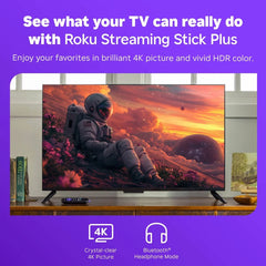 Roku Streaming Stick Plus 2025 4K and HDR Streaming Device with Voice Remote - Free and Live TV Access: Wi-Fi Connectivity, HDMI Compatibility